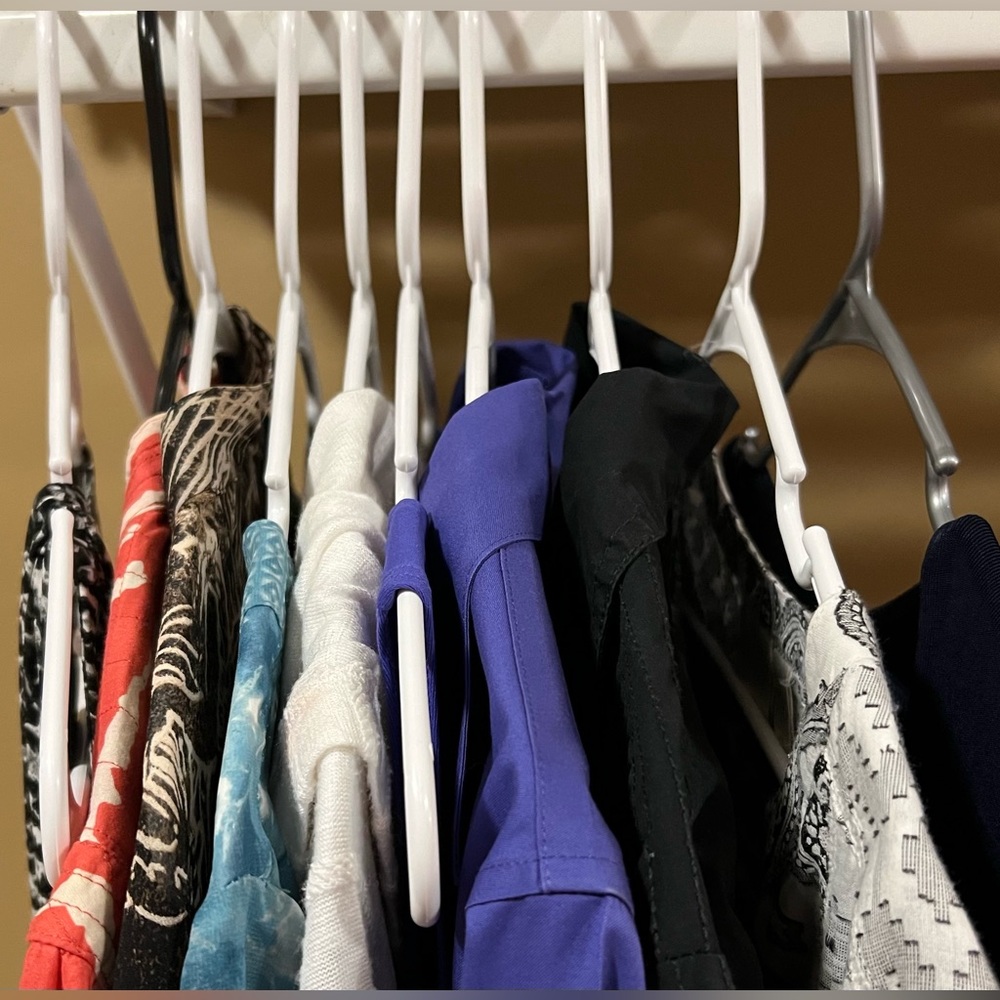 Lot of 10 Chico’s Tops, Jackets, and Dress, Size 1 (8-10)